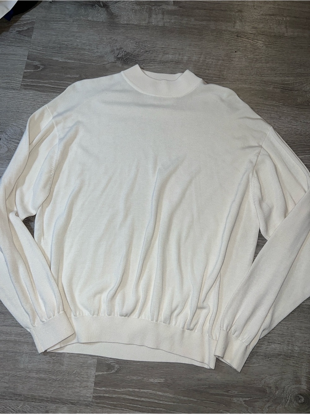 Pronto Uomo Silk and Cotton Cream Mock Neck Sweater